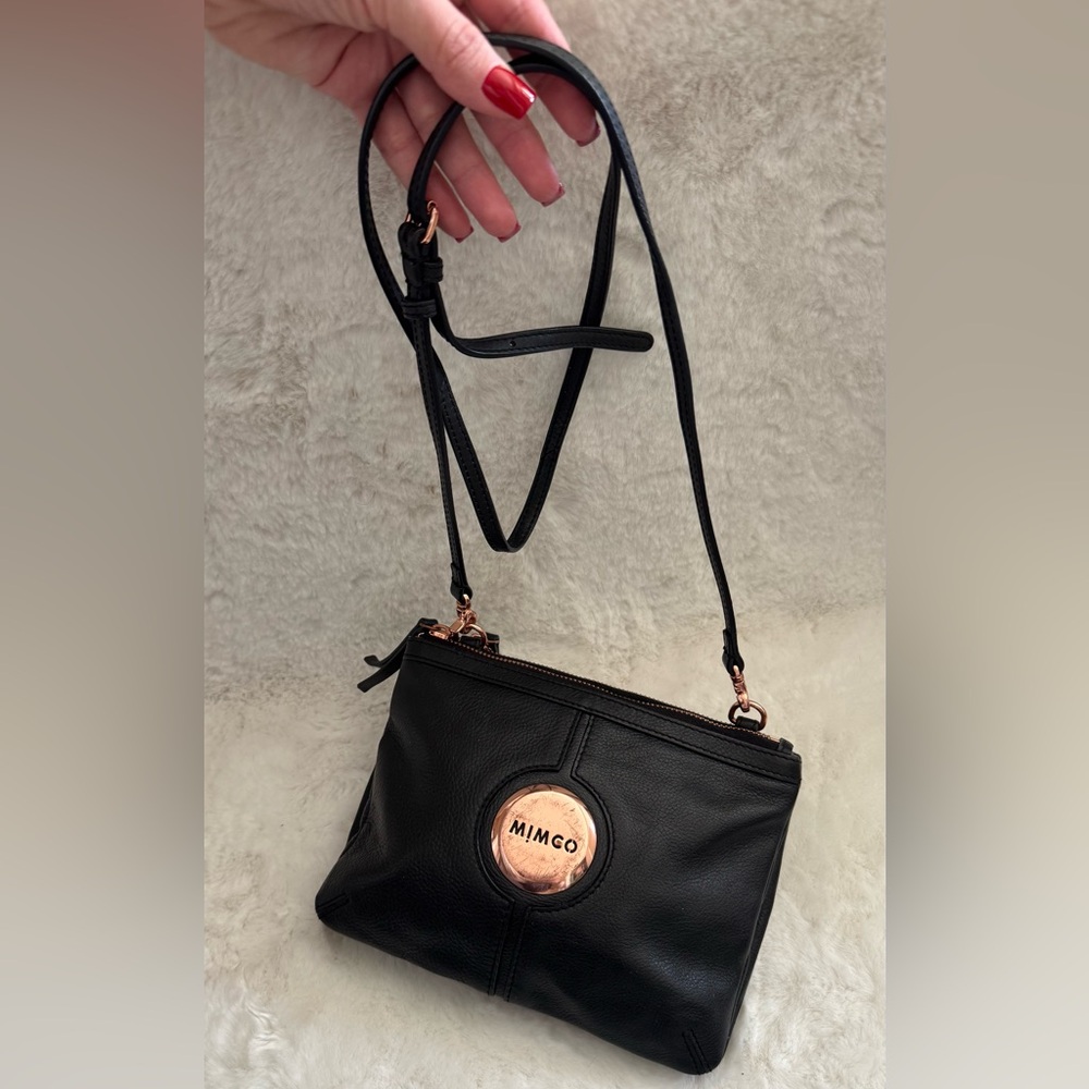 Mimco Black and Gold Crossbody Bag